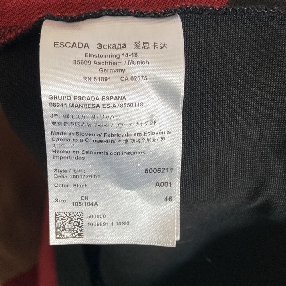 Escada Black Colorblock Pattern Midi Length Dress… - image 3